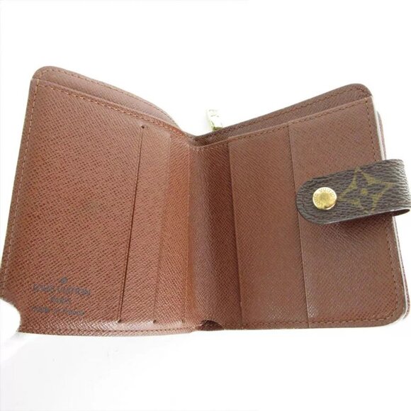 Auth LOUIS VUITTON Monogram Compact Zip Bifold Wallet Brown - Picture 10 of 11